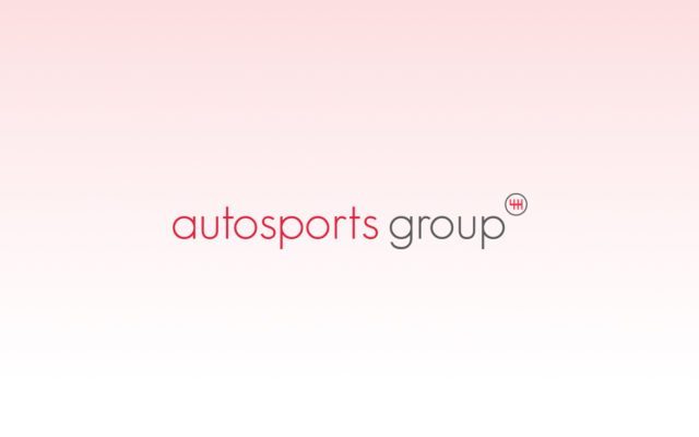 Logo for Autosports Group with pale pink and white gradient background