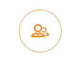 Orange circular icon for Executive Alignment- company culture solutions