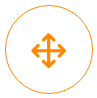 Orange circular icon for Leadership development - one of our corporate culture alignment solutions