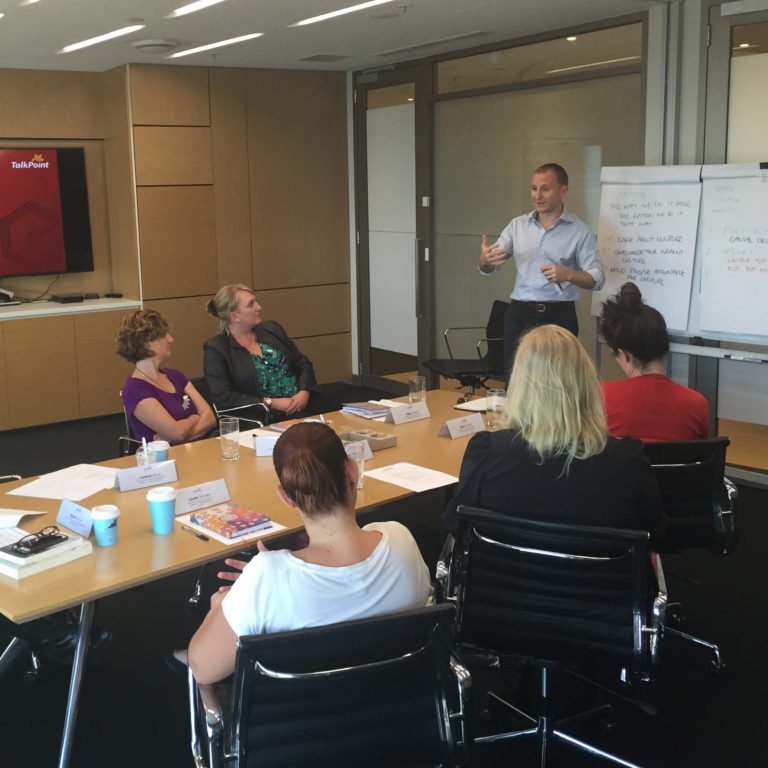 John Colbert holding a Corporate Coaching Workshop - Just one of the solutions Corporate Edge offers for Cultural Alignment