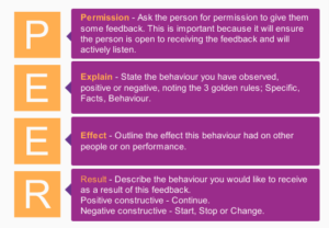 The PEER model for preparing and structuring negative & positive feedback